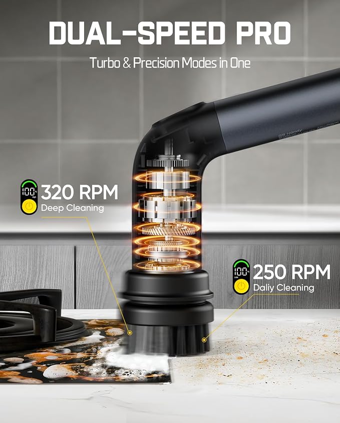 Fanttik G9 Handy Cordless Electric Spin Scrubber, MagnaStorm Motor, Dual-Speed - Image 2