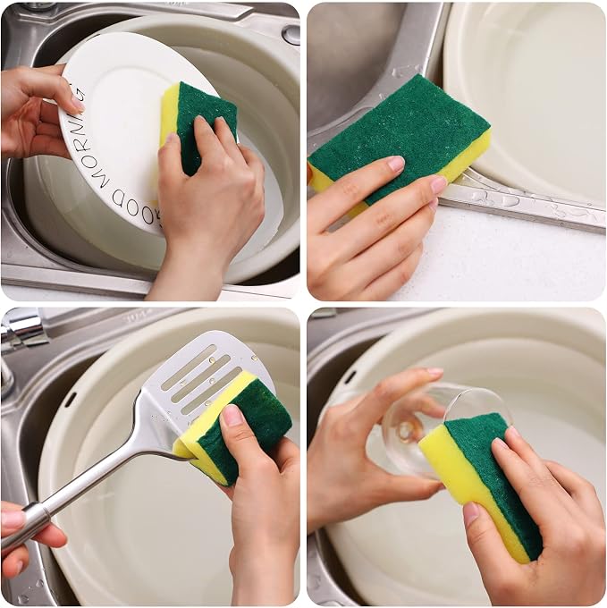 Tanlade 120 Pcs Individually Wrapped Sponge Dishwashing Sponge Bulk Non Scratch - Image 5