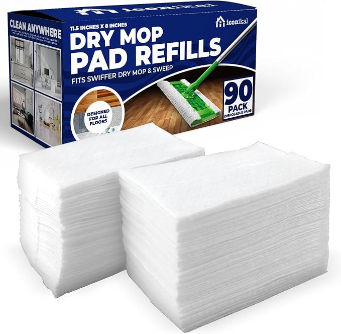 Iconikal Dry Mop Pad Refills | Fits Swiffer Dry Sweeping Cloths by Iconikal