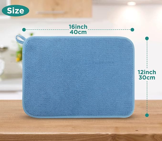 Microfiber Dish Drying Mat, Super Absorbent Kitchen Dish Drying Pad - Image 2