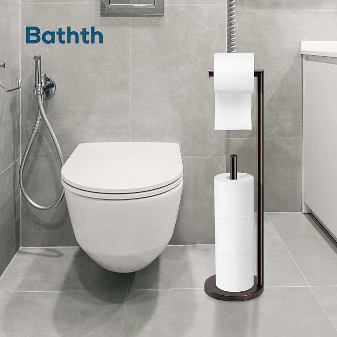 Toilet Paper Holder Stand, Toilet Paper Holder Free Standing, Bronze Toilet - Image 4