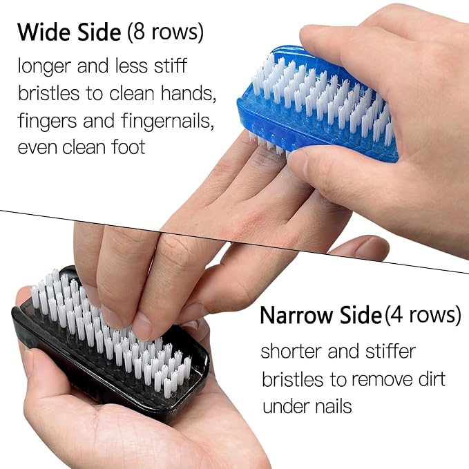 Nail Brush for Cleaning Fingernails Two Sided Fingernail Scrub Brush Soft Stiff - Image 4