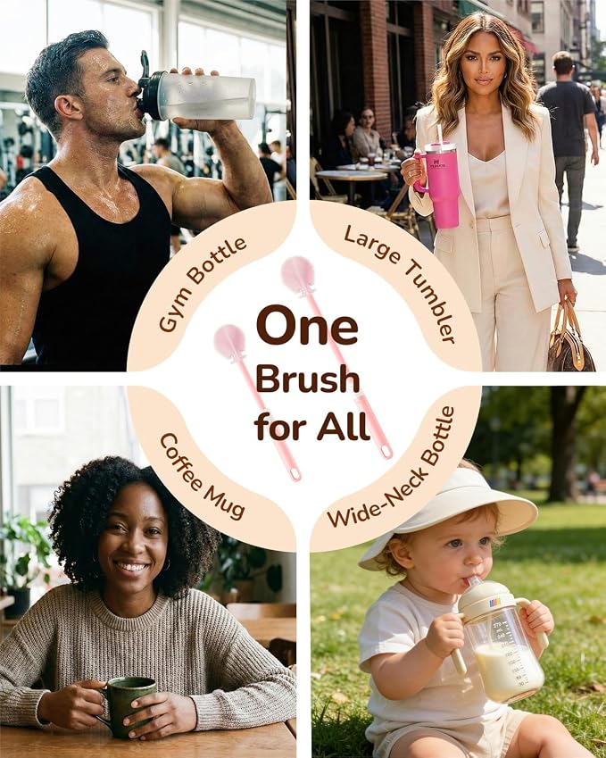 Extendable Bottle Brush with Straw Cleaner Brush, 10.8 to 14 Inches Adjustable - Image 8