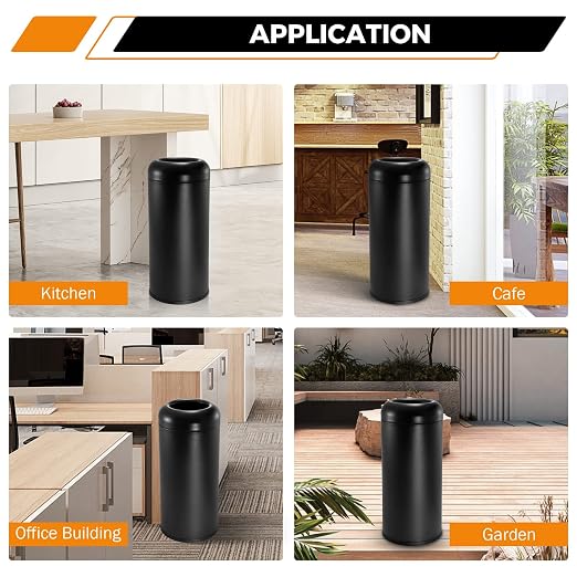 BEAMNOVA Commercial Trash Can 16.5 Gallon Open Top Outdoor Indoor Garbage - Image 7