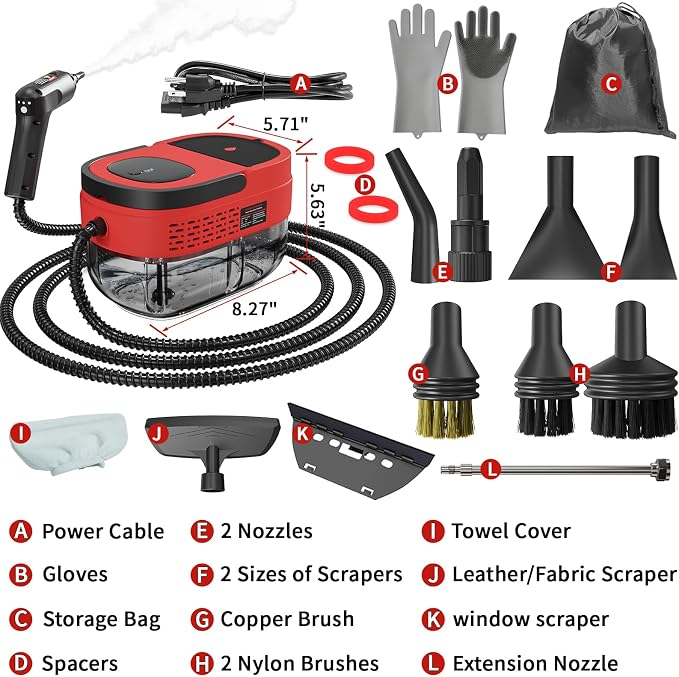 Handheld Steam Cleaner for Home, 2500W High Temperature Pressurized Machine - Image 2