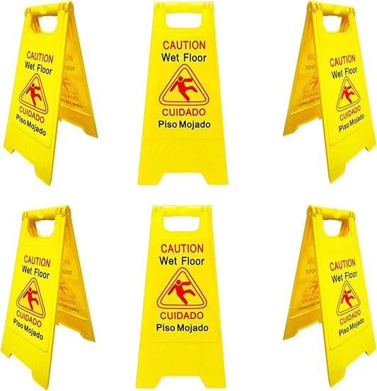 Displayforever 6 Packs Caution Wet Floor Signs by DisplayForever