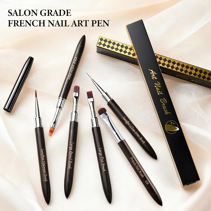 Nail Art Brush, 2-in-1 French Tip and Cuticle Cleanup Brush - Image 8