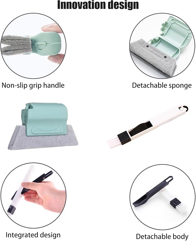 Window Groove Cleaning Tools Set, Small Multipurpose Track Brush - Image 3