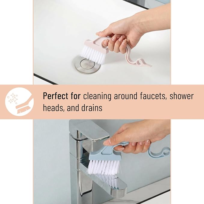 Slick- Window Track Cleaning Brush, 3 Pack, Colorful Ergonomic Handle, Built-in - Image 5
