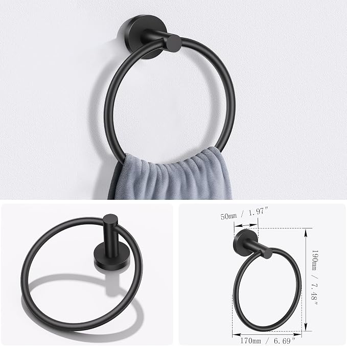 Lairuier Bathroom Hardware Set, 4-Piece Towel Bar Set Include Toilet Paper - Image 3