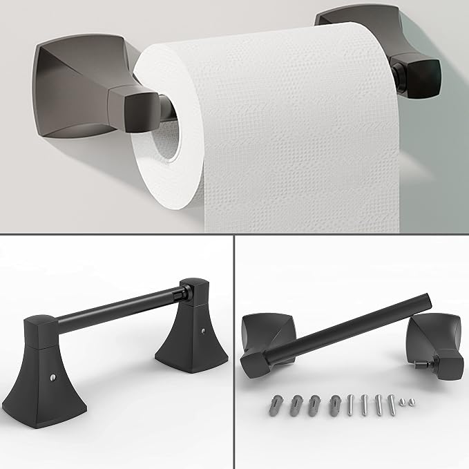 Bathroom Hardware Set 2 Pieces Toilet Paper Holder and Towel Ring Wall Mounted - Image 4