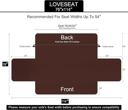 U-NICE HOME Loveseat Sofa Cover Reversible Couch Cover for Dogs with Elastic Straps Water Resistant Furniture Protector for Pets Couch Cover for 2 Cushion Couch (Loveseat, Light Camel/Beige)