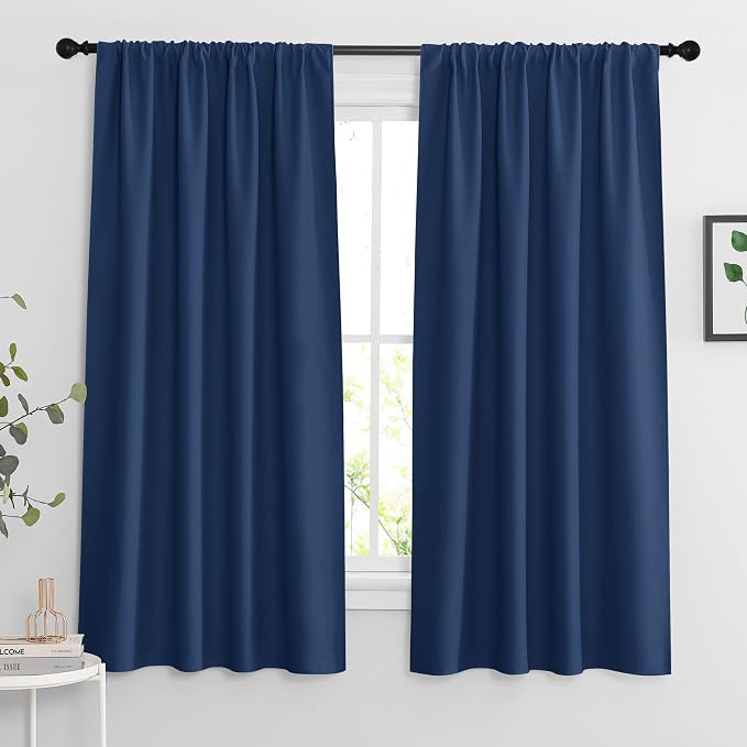 RYB HOME Blackout Kitchen Curtains 2 Panels Set, Room Darkening Small Window by RYBHOME