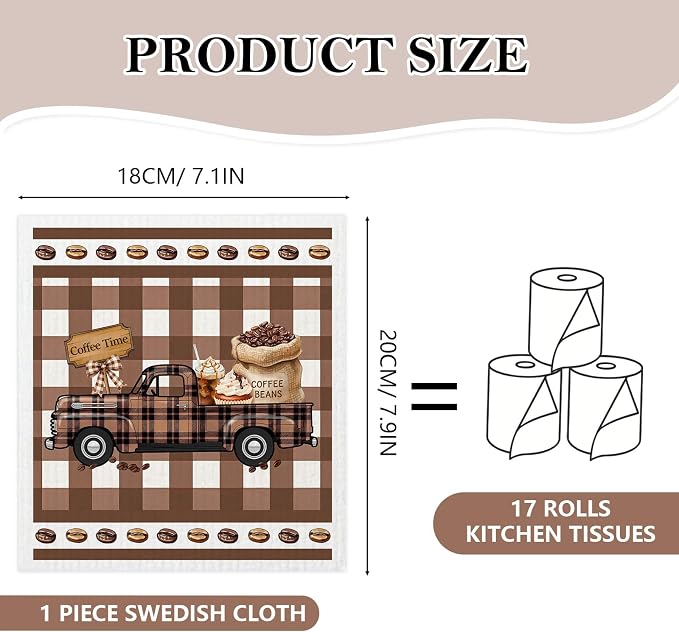 5 Pack Mixed Farmhouse Coffee Bar Kitchen Dishcloths Dish Towel, Dish Towels - Image 4