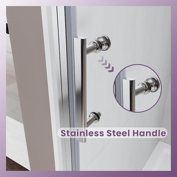 Glass Shower Door 33.5-35" W x 72" H, UCALAFEE Frameless Pivot Swing Door - Image 6