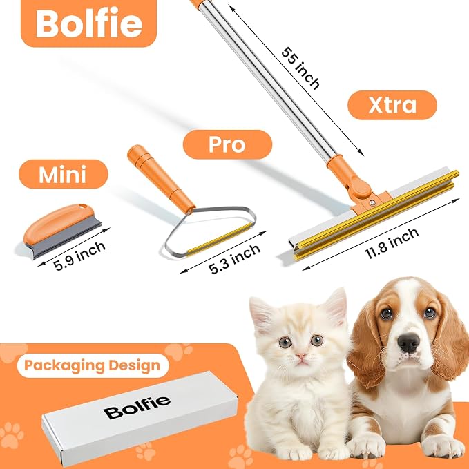3 in 1 Carpet Rake for Pet Hair Removal, Tool Set of 3, 55” Long Handle Carpet - Image 3