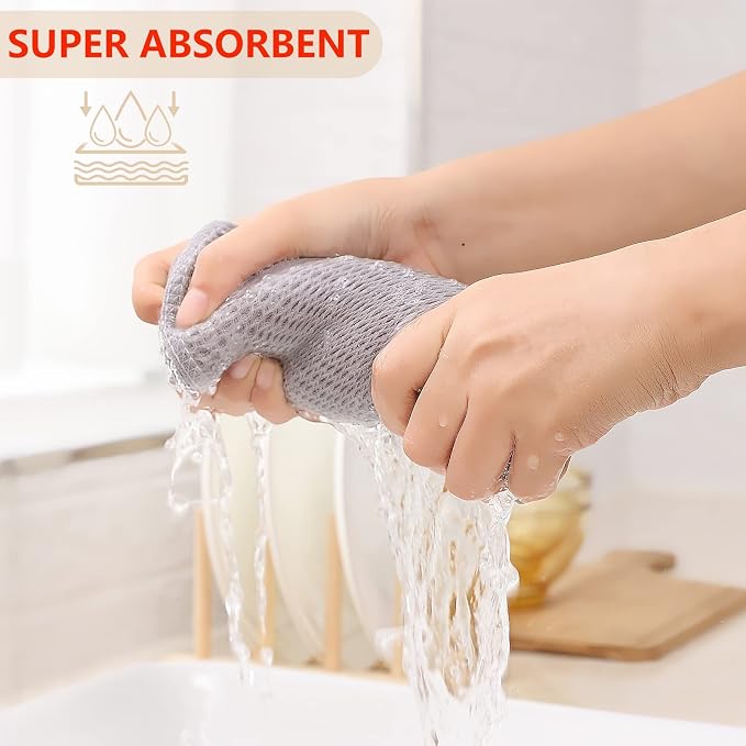 Kitinjoy 100% Cotton Waffle Weave Kitchen Hand Towels - Image 3