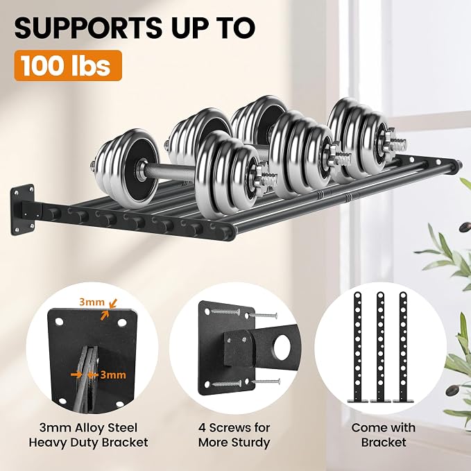 Wall Mounted Clothes Drying Rack 57 Inch – Foldable Laundry Drying Rack - Image 3