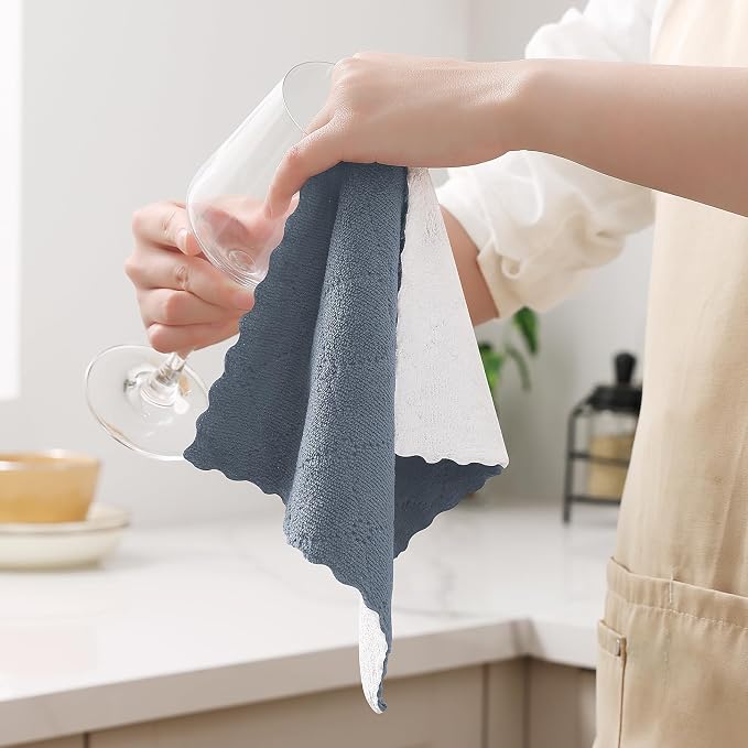 Homaxy 12 Pack Kitchen Cloths Dish Towels, Super Soft and Absorbent Dish Cloths - Image 2