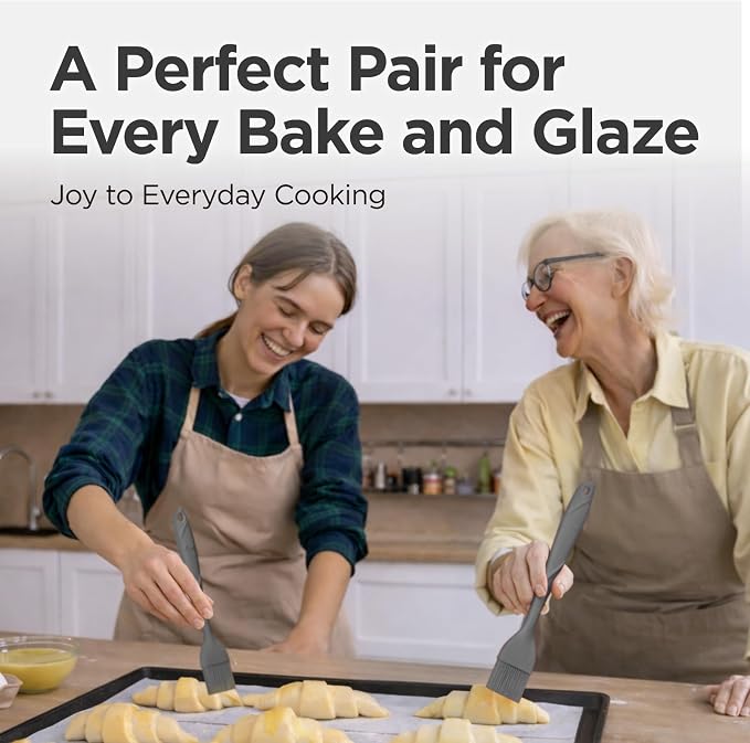 Kitchen Mama WaltzGrip Platinum Silicone Basting Pastry Brush: Set of 2 - Image 7