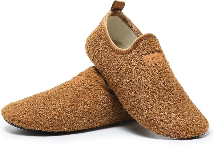 QZKDM Lightweight Slip on Grip Indoor House Slippers Barefoot Non Slip Home by QZKDM