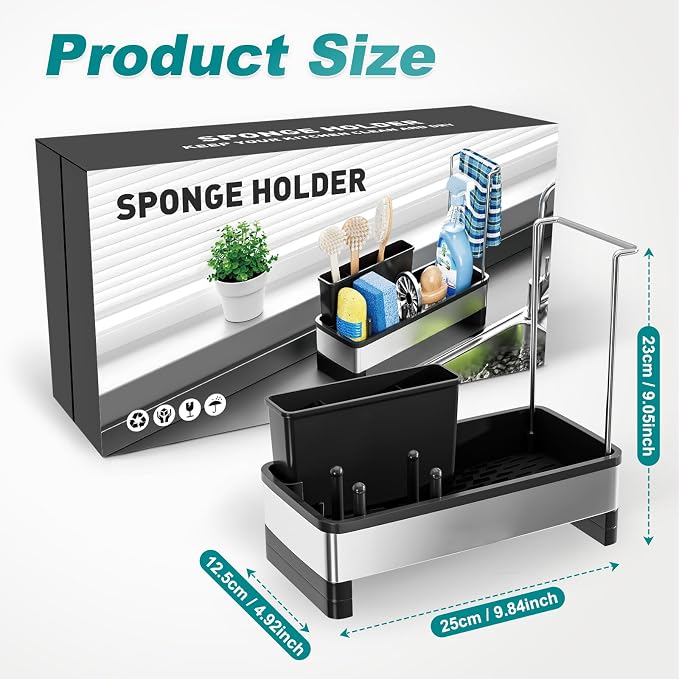 Stainless Steel Sink Caddy, Sponge Holder - Image 2