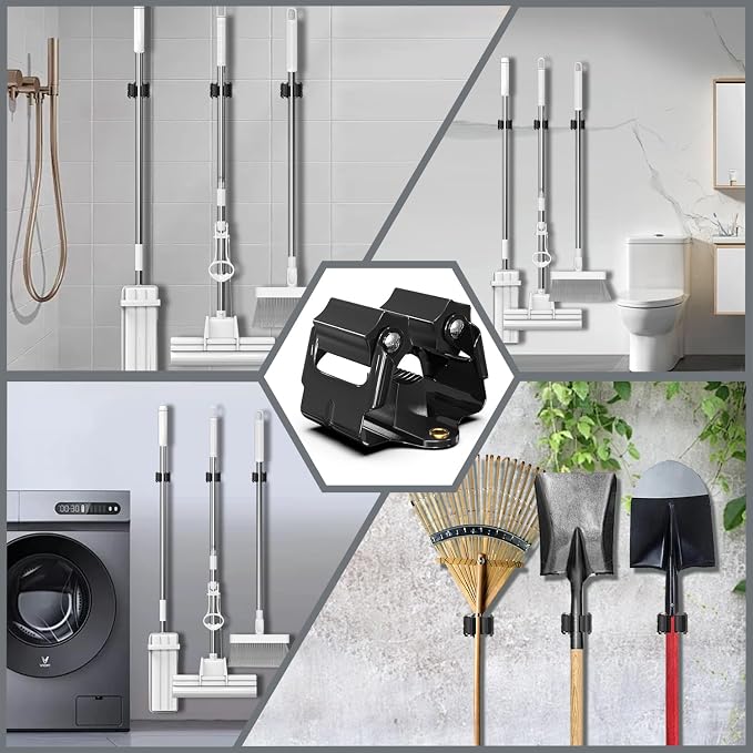 Mop and Broom Holder Big Size Hanging 1KG Extra, 20 Pack, Wall Mount - Image 3