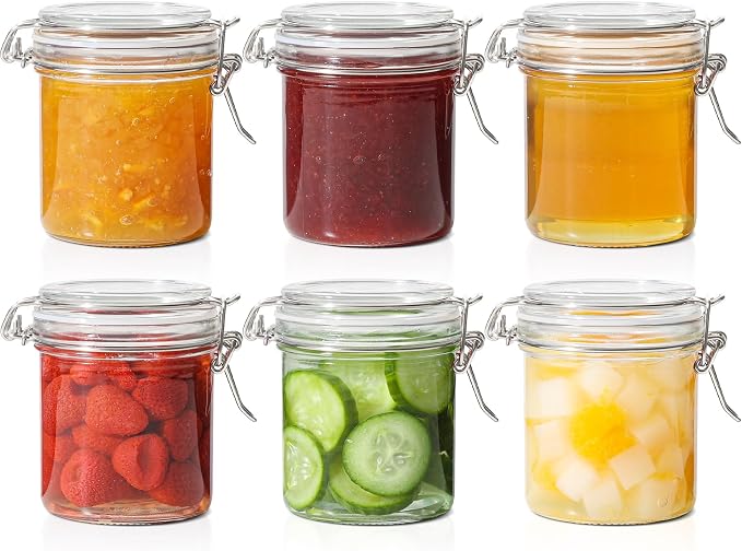 ComSaf 8oz Small Airtight Glass Jars Set of 6 by ComSaf