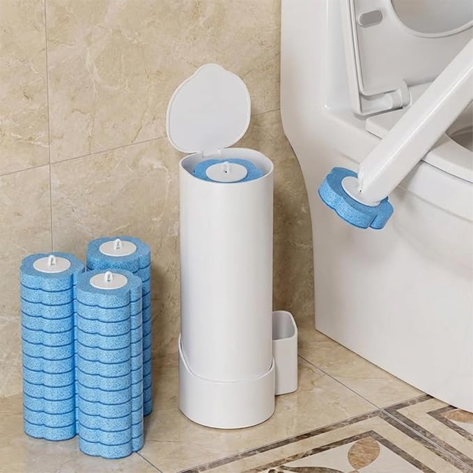 Disposable Toilet Brush with 24 Refills, Toilet Bowl Brush and Holder with - Image 9