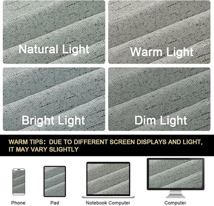PrinceDeco Blackout Curtains 108 Inches Long 2 Panels Set for Bedroom Solid Thermal Insulated with White Liner Grommet Room Darkening Curtains & Drapes Luxury Decor for Living Room Nursery,Green Bay