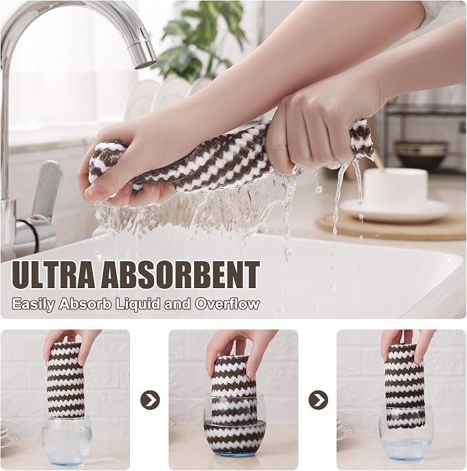 Homaxy 24 Pack Kitchen Dish Cloths, Ultra Soft and Absorbent Dish Towels - Image 3