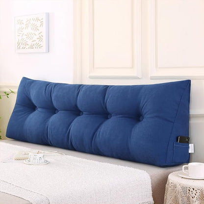 Triangular Wedge Pillow headboard Queen Size for Couch Large headboard Pillow with Removable Cover Back Rest Pillows for Sitting up in Bed