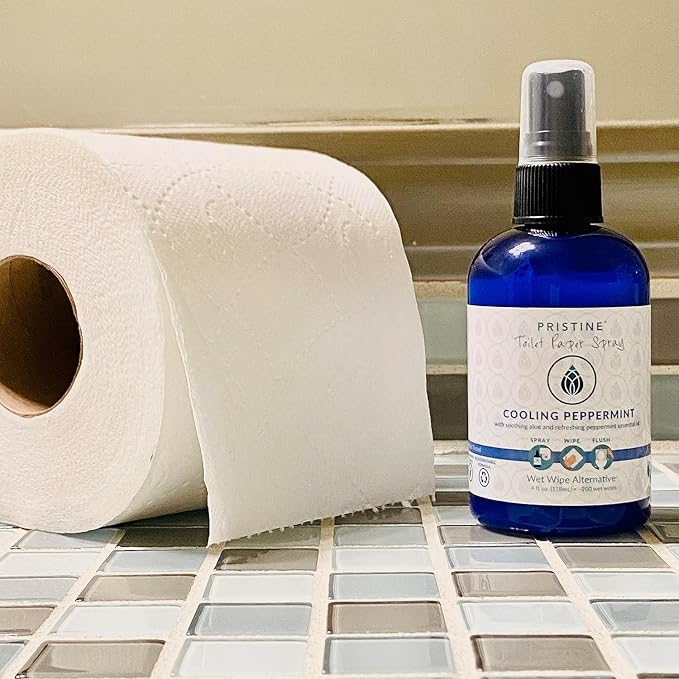 PRISTINE Sprays Toilet Paper Spray, Flushable Wet Wipe Alternative, Cooling - Image 4