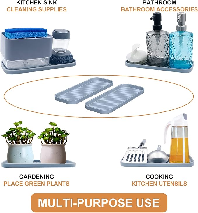 Silicone Organizer Tray, Soap and Sponge Holder - Image 4