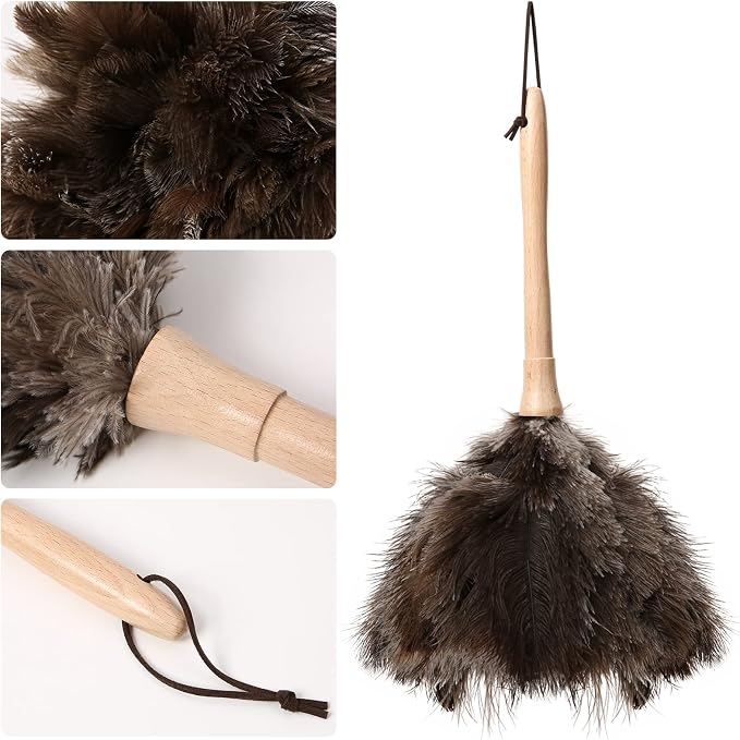 THARAHT 1PCS Ostrich Feather Duster Fluffy Natural - Image 3