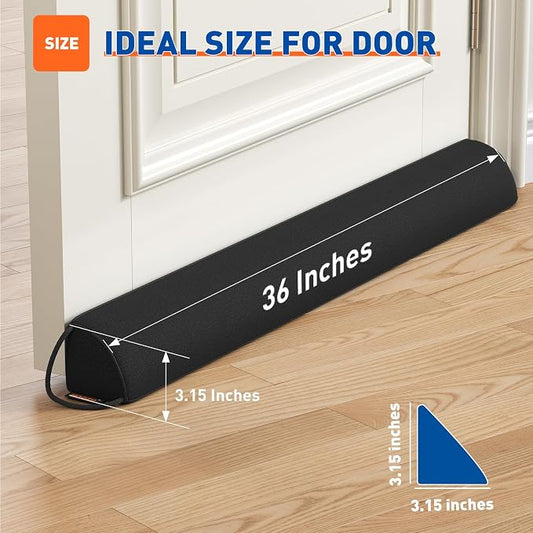 MAGZO Door Draft Stopper 36 Inches, Weighted Triangular Door Snake - Image 2