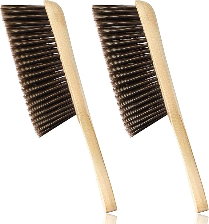 Patelai 2 Pieces Wooden Bench Brushes, Soft Bristles, Long Wood Handle by Patelai