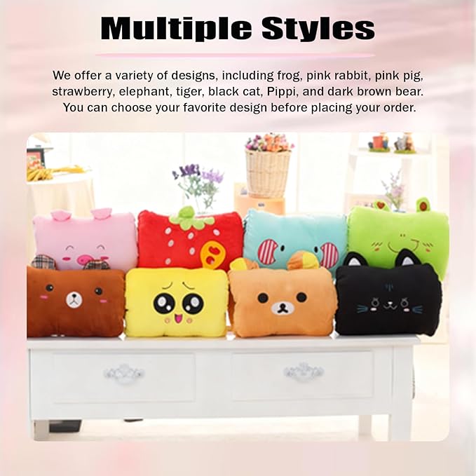 Kids Cartoon Hand Pillow Hand Warmer,Multifunction Home Animal Doll Plush Muffs Cartoon,Soft Cotton,for Napping,Travel Essentials (model3)
