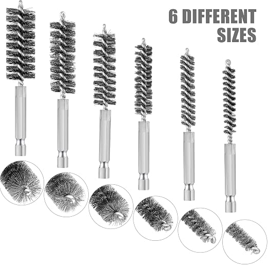 Patelai 6 Pcs Stainless Steel Wire Bore Brush Different Size Twisted Cleaning - Image 4