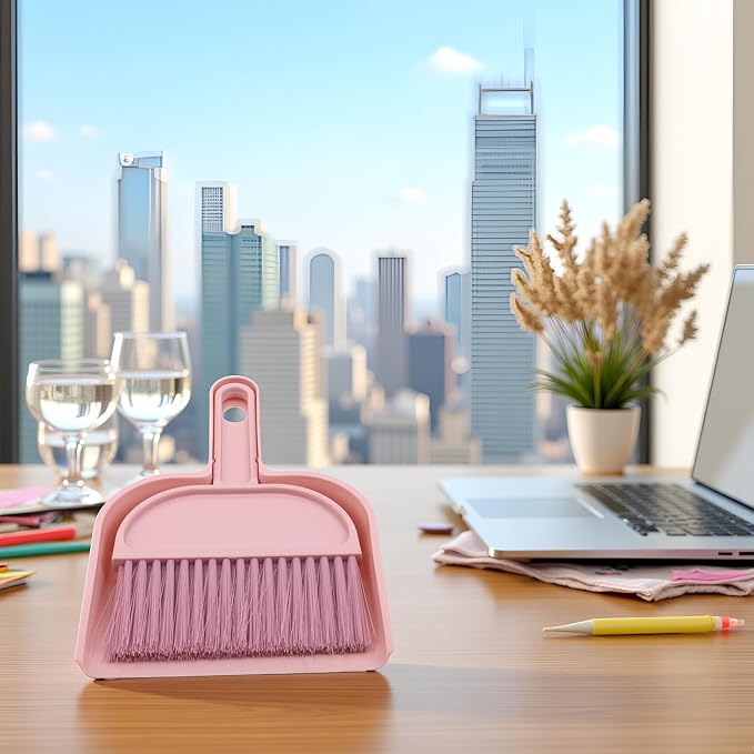 Plastic Mini Broom and Dustpan, Mini Cleaning Brush - Image 7