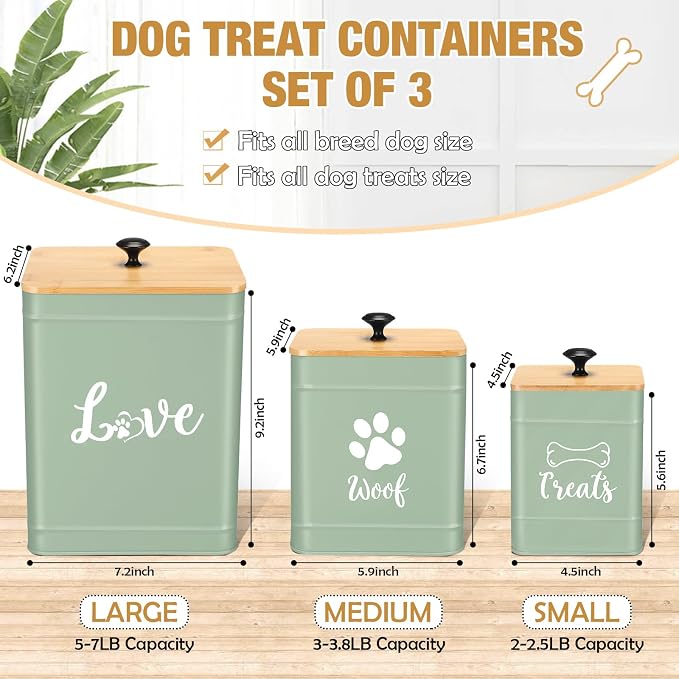 Metal Dog Treat Containers Set of 3 - Image 2