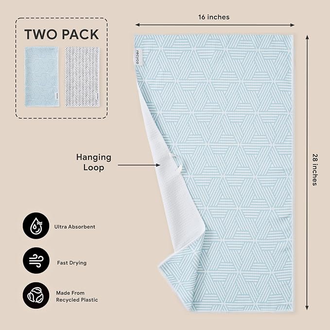 RECYCO Waffle Kitchen Towel Set of 2 - Image 6