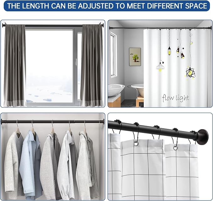 BRIOFOX Industrial Shower Curtain Rod - Image 7