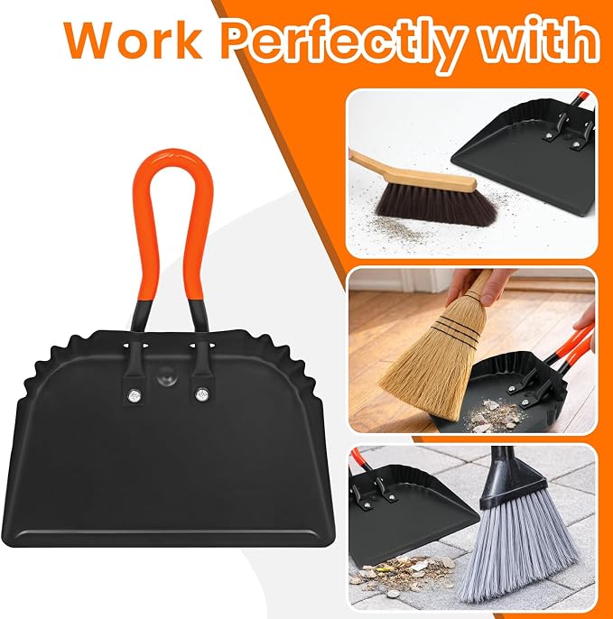 Metal Dust Pans Heavy Duty, 12” Outdoor Dustpan - Image 5