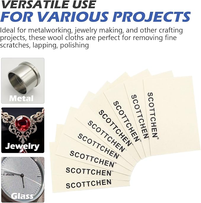 SCOTTCHEN 9Pcs Wool Cloths for Buffing, Polishing and Lapping, and Metalworking - Image 4