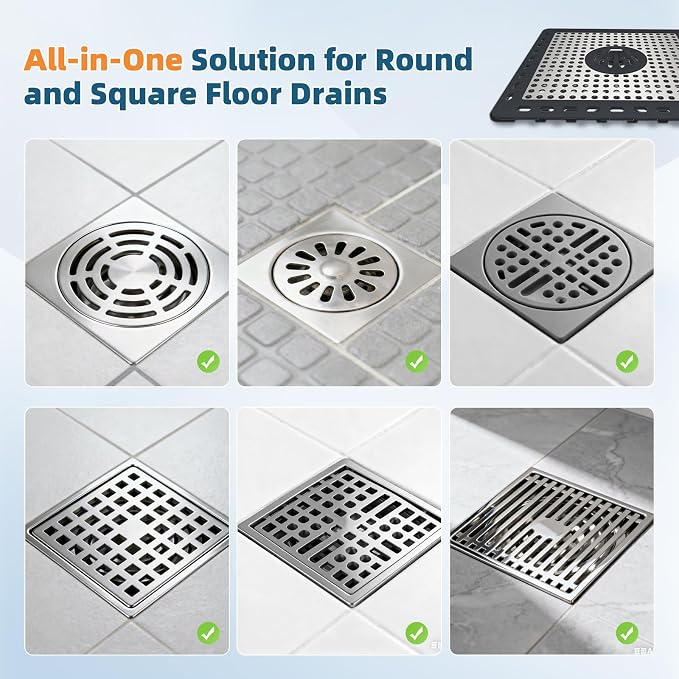 Hibbent 2 Pack Shower Drain Hair Catcher, Shower Drain Cover - Image 8