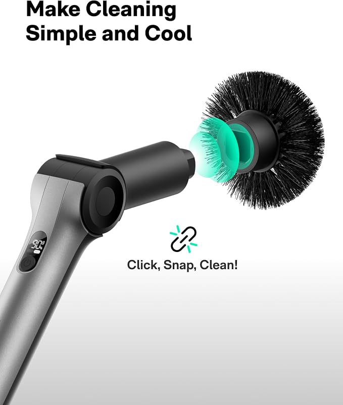 HOTO Flexi™ Cordless Electric Spin Scrubber, Adjustable Angle, Extendable Handle - Image 10
