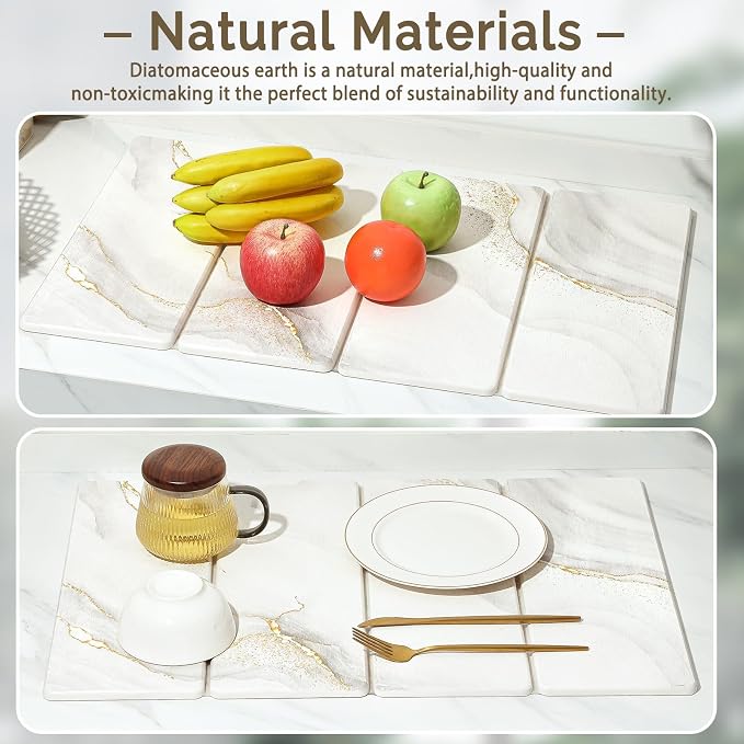 2 PCS Large Stone Dish Drying Mat - Image 8