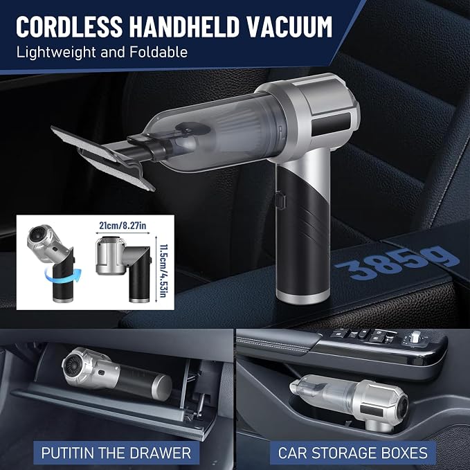 HONEYEYEAR Handheld Vacuum Cleaner, 16000Pa Car Vacuum Cleaner Cordless - Image 4