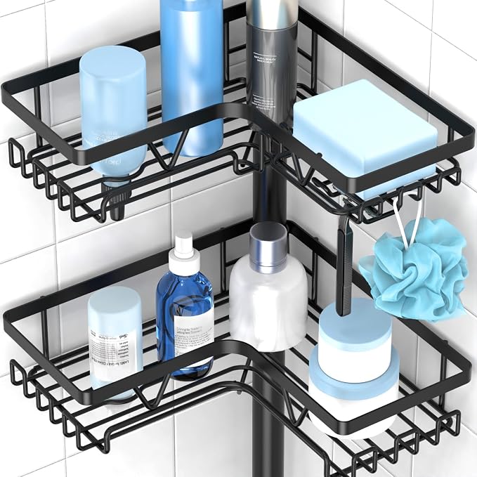 KEGII Floor Shower Caddy Standing – 4-Tier Corner Shower Organizer - Image 4